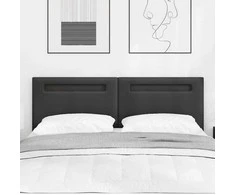 LED galvūgalis Juoda 144 cm Dirbtinė oda