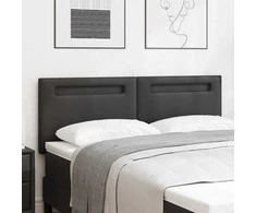 LED galvūgalis Juoda 144 cm Dirbtinė oda