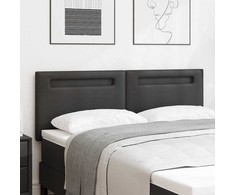 LED galvūgalis Juoda 160 cm Dirbtinė oda