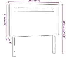 LED galvūgalis Kapučino 90 cm Dirbtinė oda