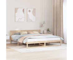 Lovos rėmas Natūrali 200 x 200 cm Kietos pušies mediena