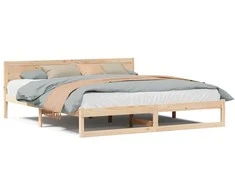 Lovos rėmas Natūrali 200 x 200 cm Kietos pušies mediena