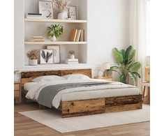 Lova Lovos rėmas Senovinis medis 203 x 185 x 70 cm Apdirbta mediena