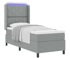 LED Čiužinio Lova Šviesiai pilka 80 x 200 cm audinys