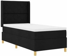 Kiemas lova su LED juostelėmis Juoda 100 x 200 cm audinys