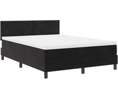 LED Čiužinio Lova su čiužiniu su LED Juoda 140 x 190 cm Aksomas