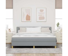 LED Čiužinio Lova Šviesiai pilka 180 x 200 cm audinys