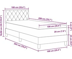 LED Čiužinio Lova su LED Tamsiai mėlyna 100 x 200 cm Aksomas