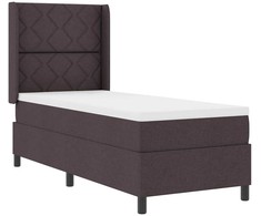 LED Čiužinio Lova Tamsiai rudas 90 x 190 cm audinys
