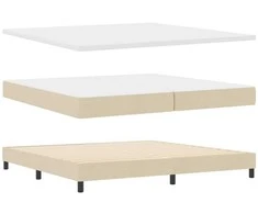 Kiemas lova su čiužiniu Kreminė 200 x 200 cm audinys