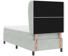 Kiemas lova su čiužiniu Šviesiai pilka 200 x 90 cm Aksomas