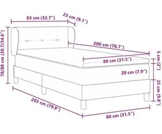 Kiemas lova su galvūgalio Tamsiai rudas 80 x 200 cm audinys