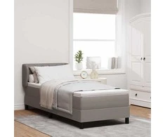 Kiemas lova su čiužiniu su galvūgalio Taupe 80 x 200 cm audinys