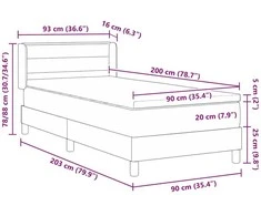 Kiemas lova su čiužiniu Tortora 200 x 90 cm audinys