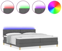 LED Čiužinio Lova Tamsiai pilka 200 x 200 cm audinys