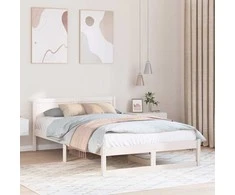 Lova Lovos rėmas Balta 120 x 200 cm Kietos pušies mediena