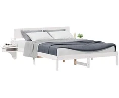 Lovos rėmas Balta 150 x 200 cm Kietos pušies mediena