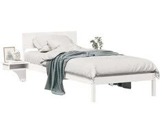 Lova Lovos rėmas Balta 90 x 190 cm Kietos pušies mediena