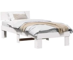 Lova Lovos rėmas Balta 90 x 190 cm Kietos pušies mediena