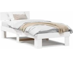 Lova Lovos rėmas Balta 90 x 190 cm Kietos pušies mediena