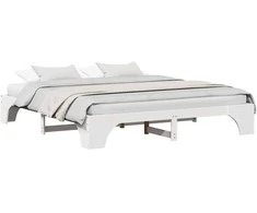 Lovos rėmas Balta 200 x 200 cm Kietos pušies mediena