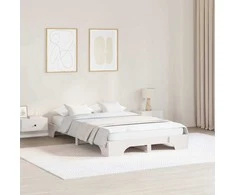 Lova Lovos rėmas Balta 140 x 190 cm Kietos pušies mediena