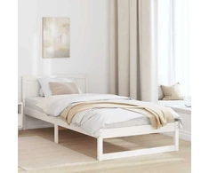 Lova Lovos rėmas Balta 90 x 190 cm Kietos pušies mediena