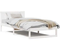 Lova Lovos rėmas Balta 90 x 190 cm Kietos pušies mediena