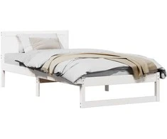 Lova Lovos rėmas Balta 80 x 200 cm Kietos pušies mediena