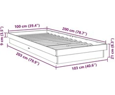 lovos rėmas be čiužinio 100x200 cm ąžuolo masyvo