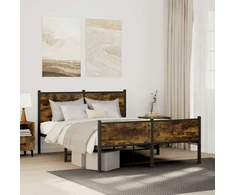 Lova Lovos rėmas be čiužinio, dūminio ąžuolo, 137x190 cm, metalas