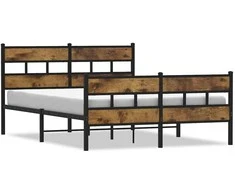 Lova Lovos rėmas be čiužinio, dūminio ąžuolo, 135x190cm, metalas