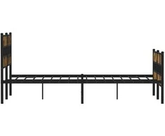Lovos rėmas be čiužinio, dūminio ąžuolo, 150x200cm, metalas