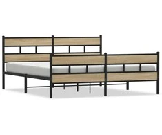 Lovos rėmas be čiužinio, sonoma ąžuolo, 180x200cm, metalas