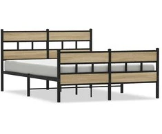 Lova Lovos rėmas be čiužinio, sonoma ąžuolo, 135x190cm, metalas