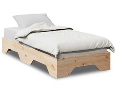 Lova lovos rėmas be čiužinio, sukraunamas 90x190 cm medžio masyvo