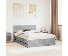 Lova Lovos rėmas Betono pilka 135 x 190 cm Inžinerinė mediena