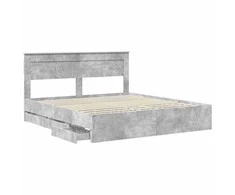 Lova Lovos rėmas Betono pilka 200 x 200 cm Inžinerinė mediena