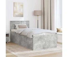 Lova Lovos rėmas Betono pilka 75 x 190 cm Apdirbta mediena
