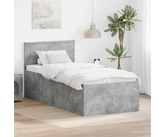 Lova Lovos rėmas Betono pilka 75 x 190 cm Apdirbta mediena