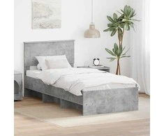Lova Lovos rėmas Betono pilka 80 x 200 cm Apdirbta mediena