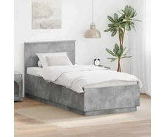 Lova Lovos rėmas Betono pilka 90 x 190 cm Apdirbta mediena