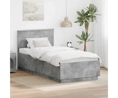 Lova Lovos rėmas Betono pilka 90 x 190 cm Apdirbta mediena