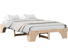 Lova Lovos rėmas Natūrali 135 x 190 cm Kietos pušies mediena