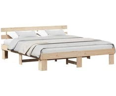 Lovos rėmas Natūrali 200 x 200 cm Kietos pušies mediena
