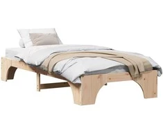 Lova Lovos rėmas Natūrali 90 x 190 cm Kietos pušies mediena