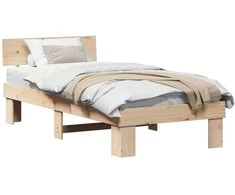 Lova Lovos rėmas Natūrali 90 x 200 cm Kietos pušies mediena