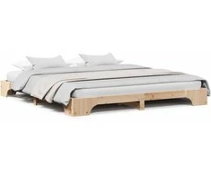 Lovos rėmas Natūrali 200 x 200 cm Kietos pušies mediena