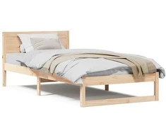 Lova Lovos rėmas Natūrali 75 x 190 cm Kietos pušies mediena