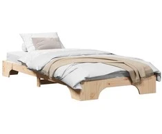 Lova Lovos rėmas Natūrali 100 x 200 cm Kietos pušies mediena